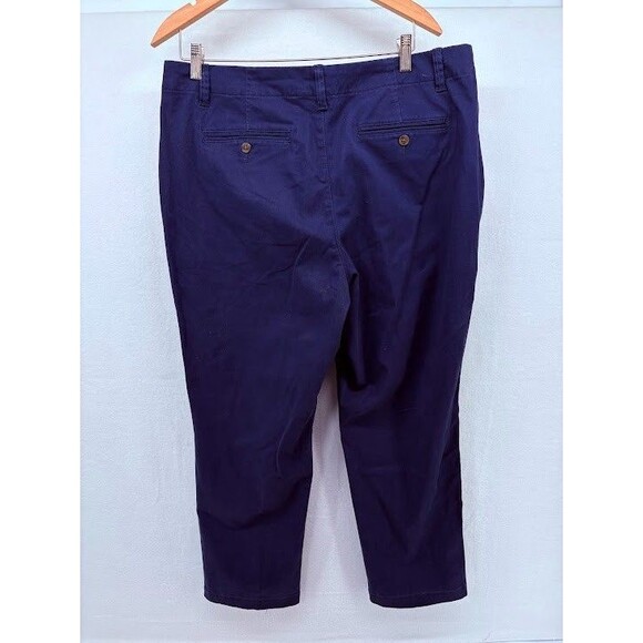 Land's End Navy Blue Chino Pants Women's Size 16 Flat Front - Picture 6 of 6